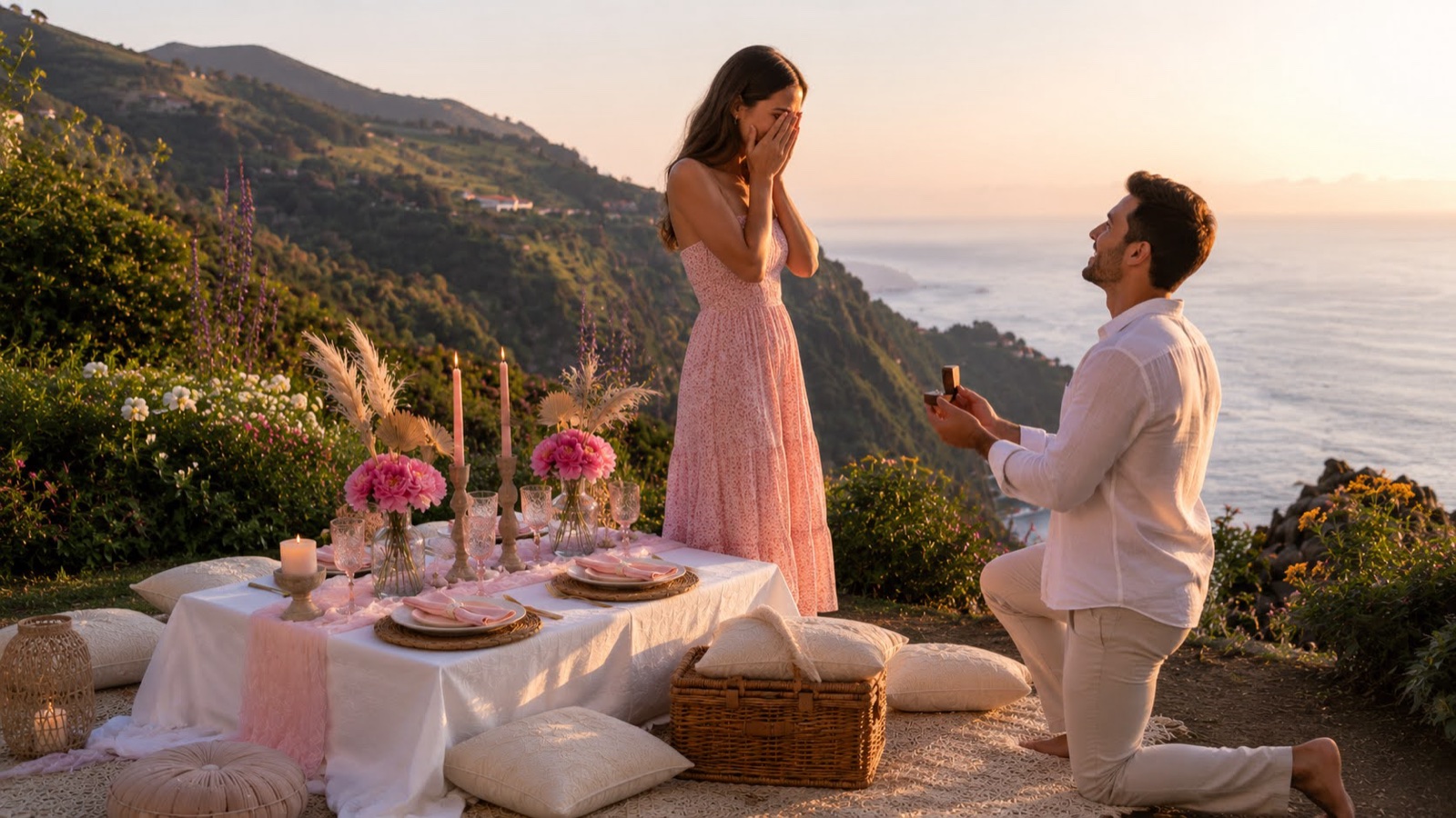 Heiratsantrag an der Klippe