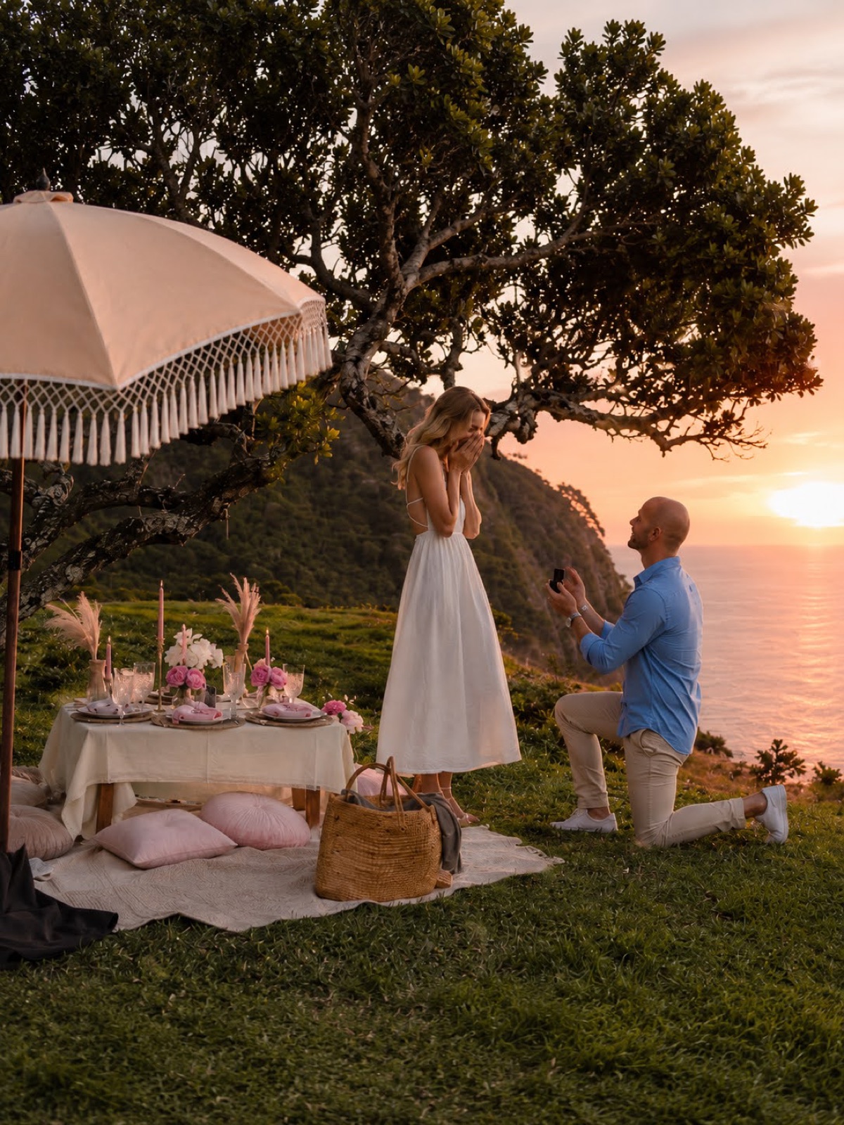 Heiratsantrag an der Klippe